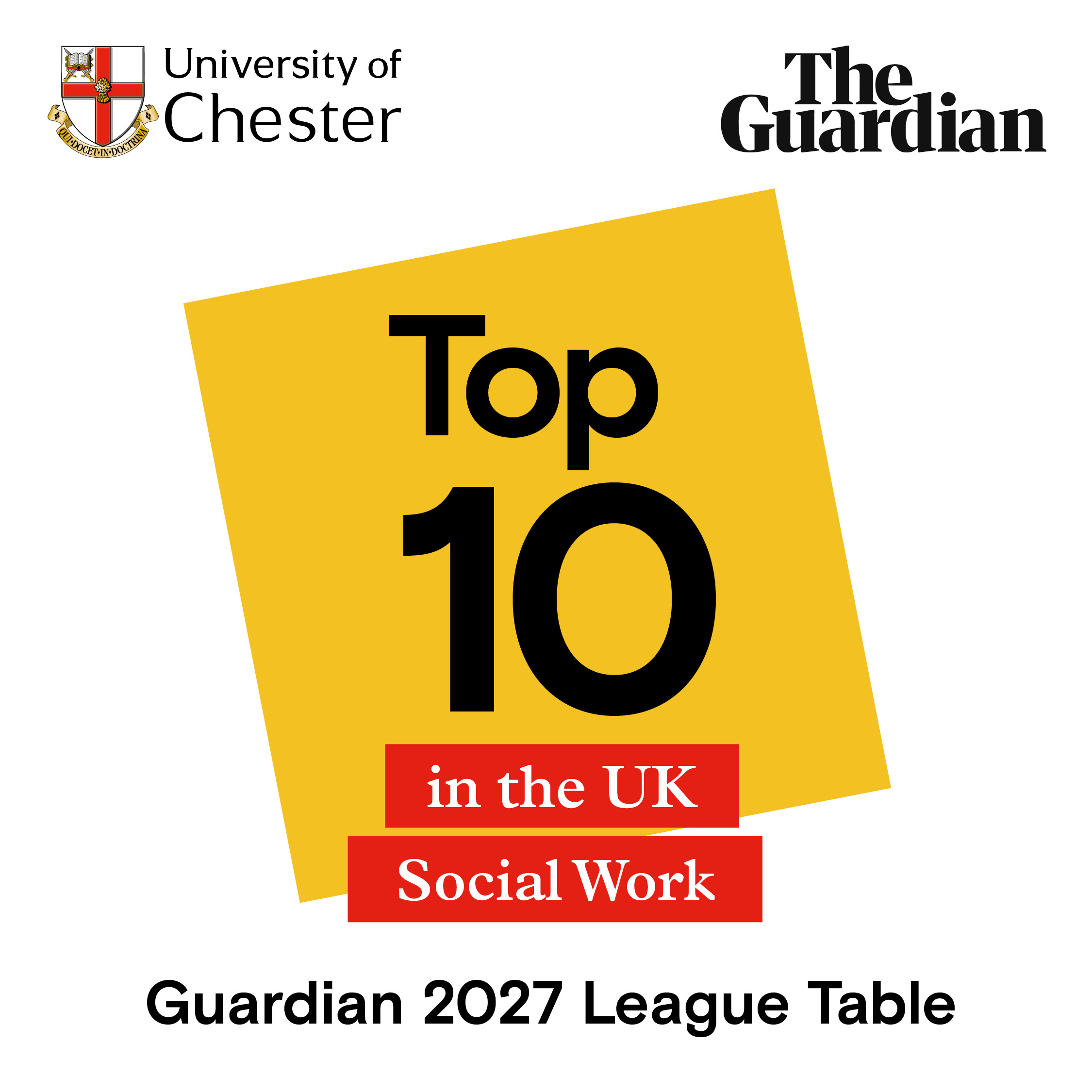 Social Work is top 10 in the UK in the Guardian league table