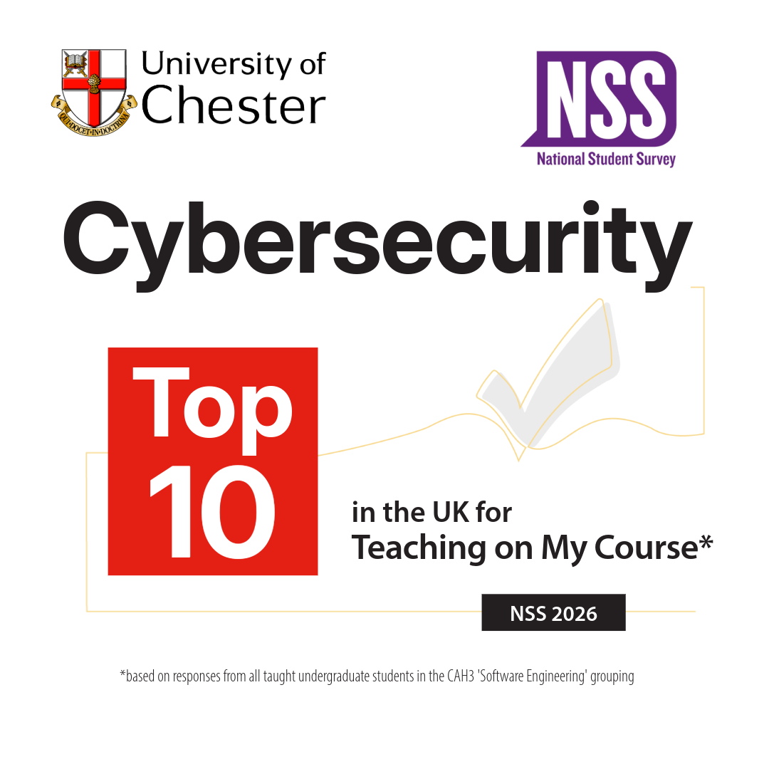 Cybersecurity is Top 10 in the UK for teaching on my course