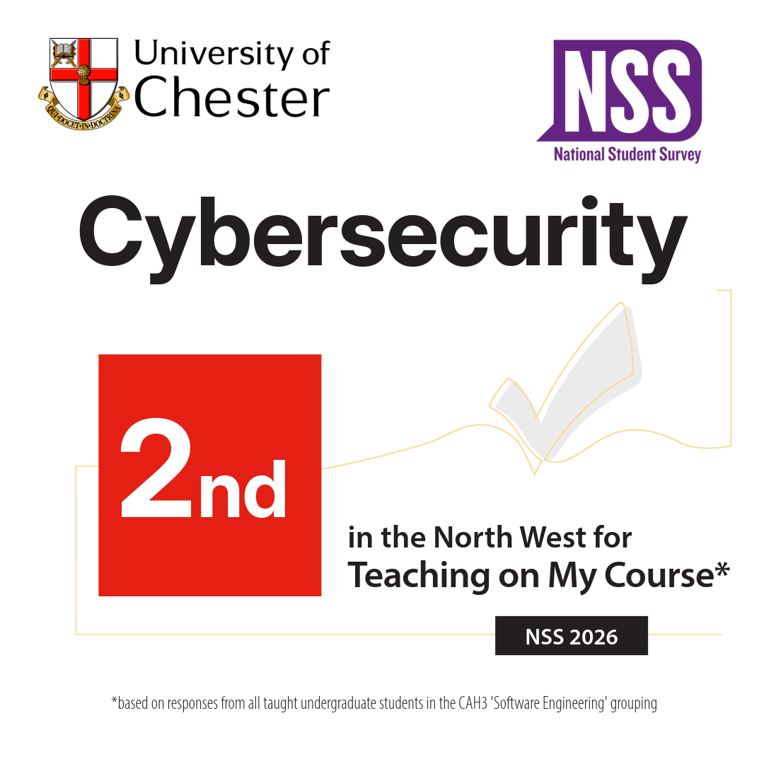 Cybersecurity is second in the North West for teaching on my course