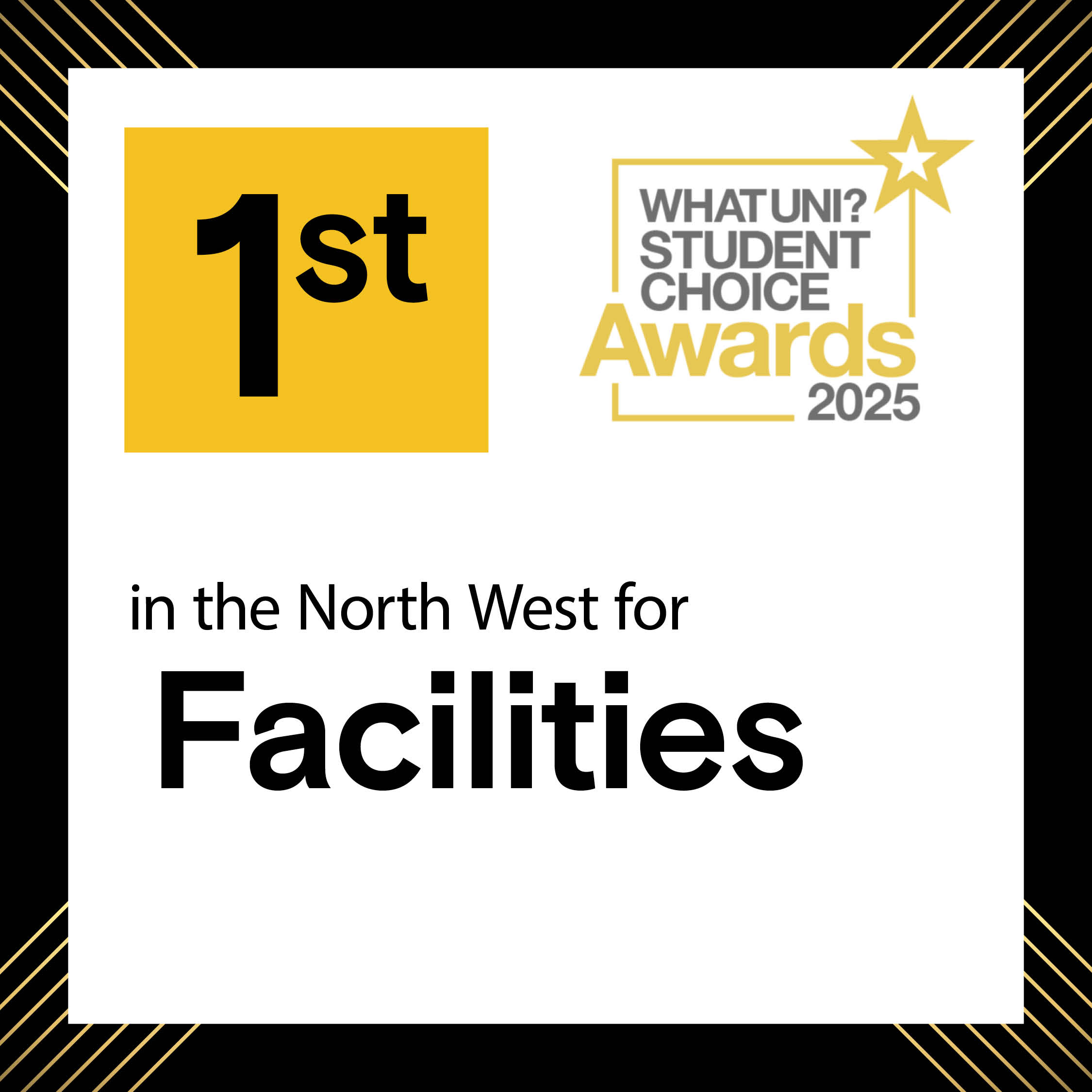 What Uni student choice: first in the north for Facilities..