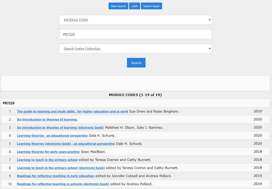 Pre-arrival readings screen capture