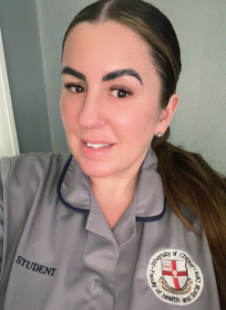 A selfie of Gemma when she was a student nurse