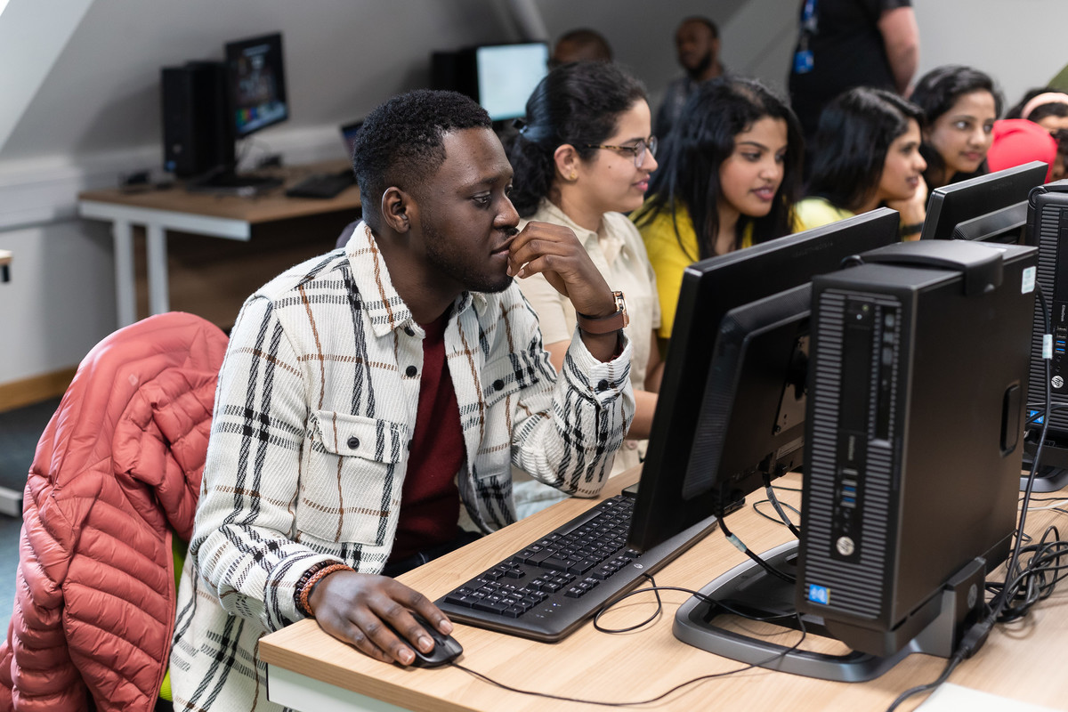 A person using a computer