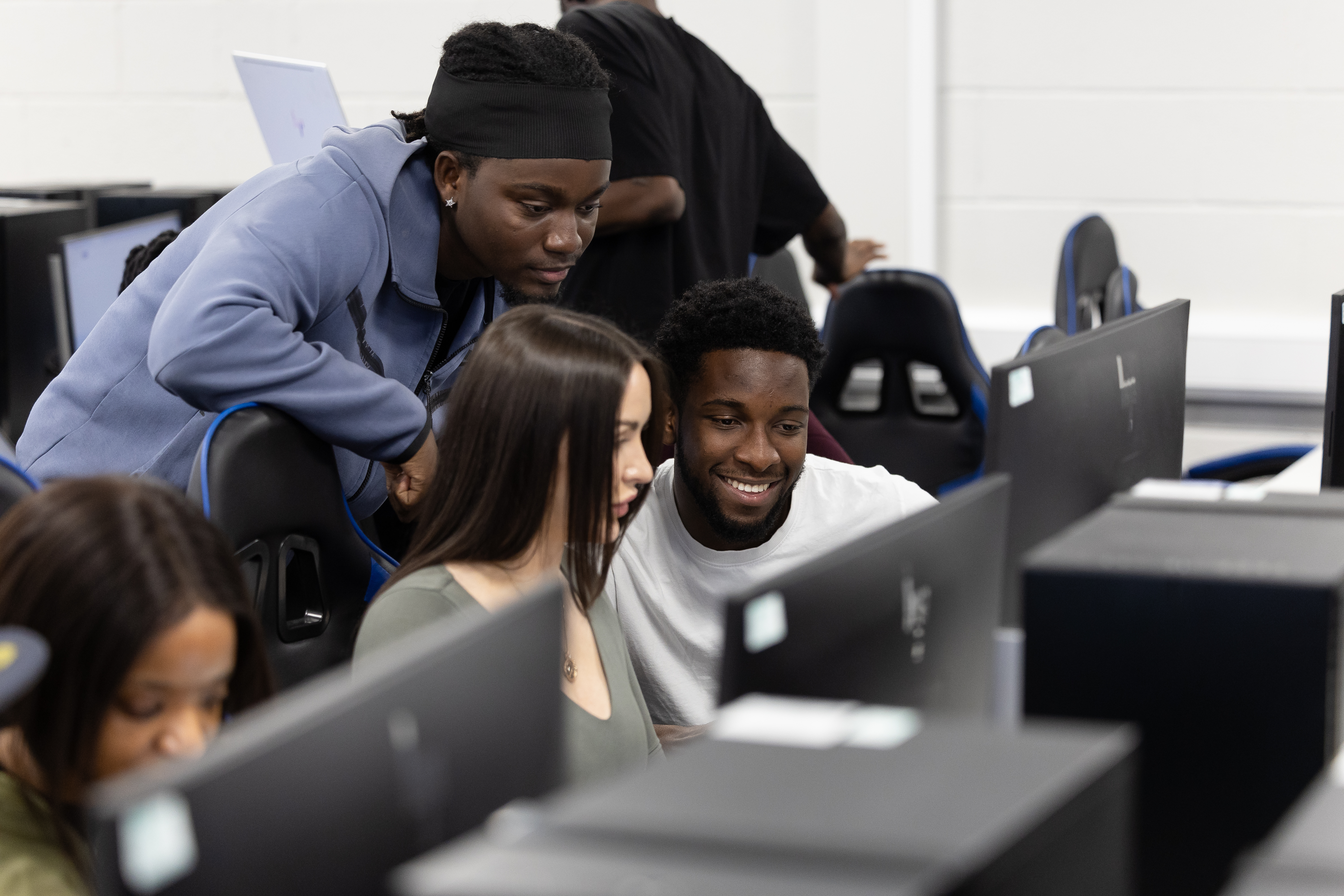 Students in a web development session