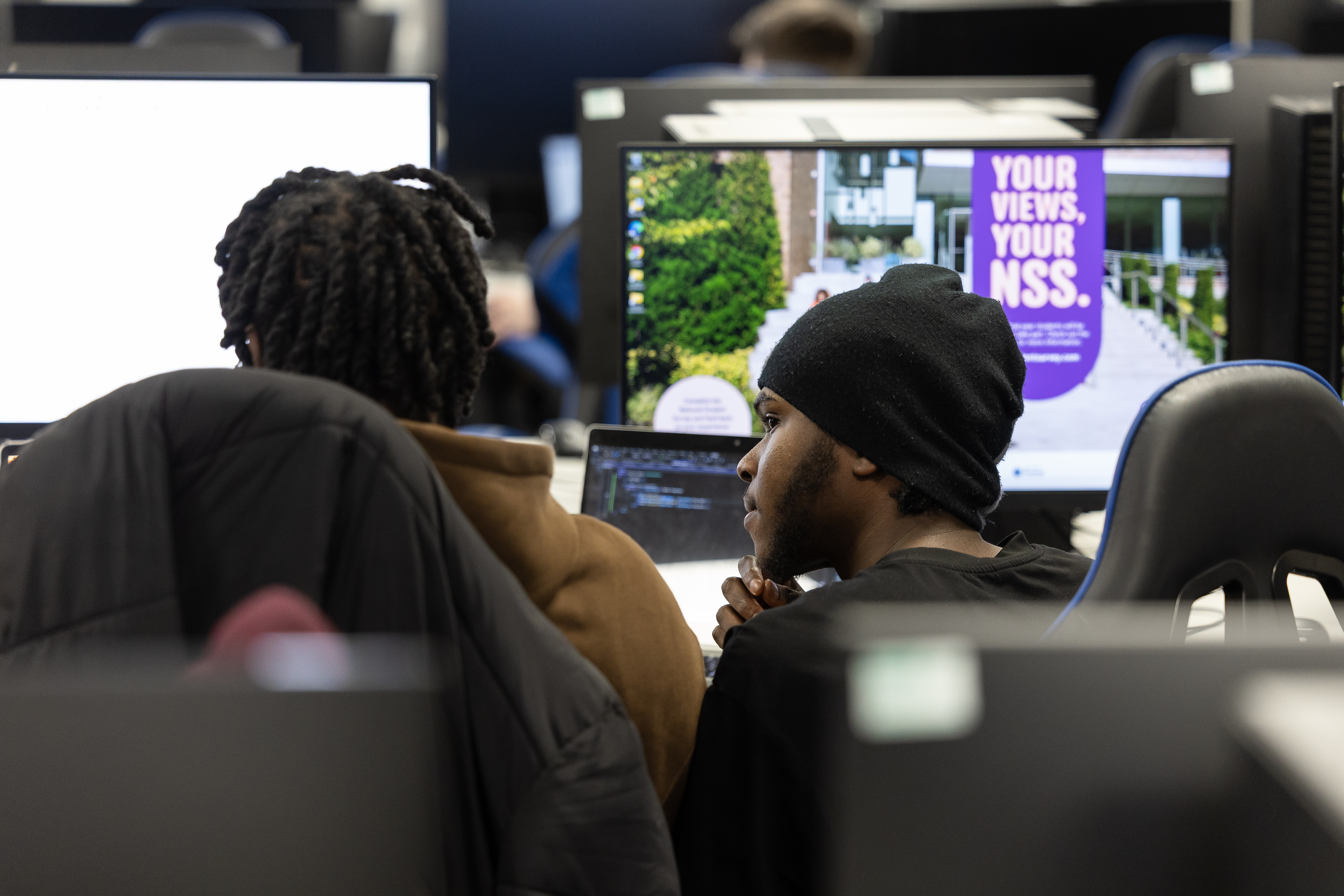 Students sitting in a web development session