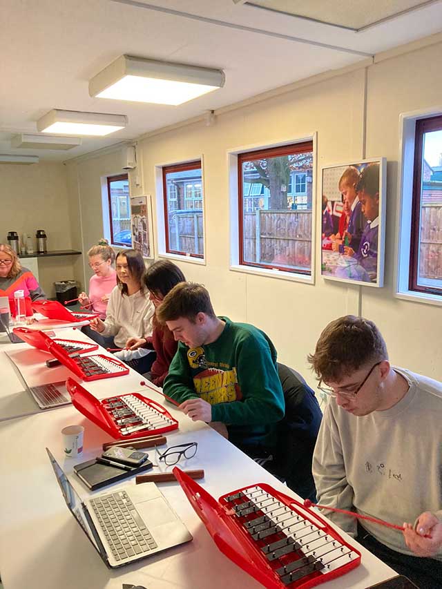 A group of teachers in training class