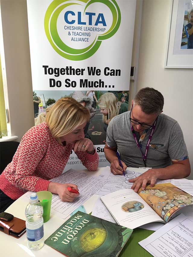 Two teachers in class training