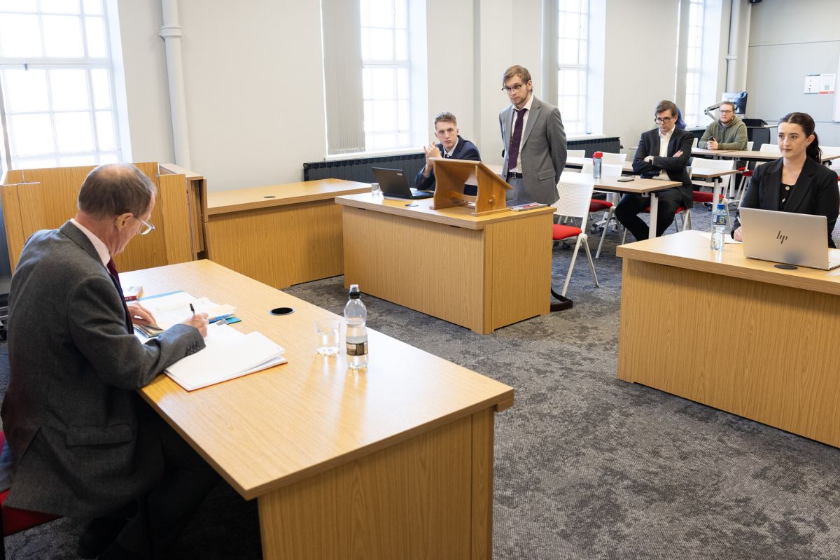The final was held in the bespoke Moot room in the University’s Wheeler building.
