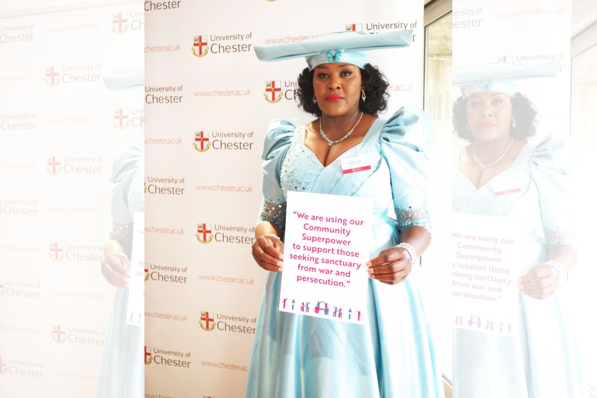 Sanctuary Scholar Doreen Hengari, founder and CEO of Asylum Seekers and Refugee Support Sanctuary CIC, backing the Community as a Superpower campaign.