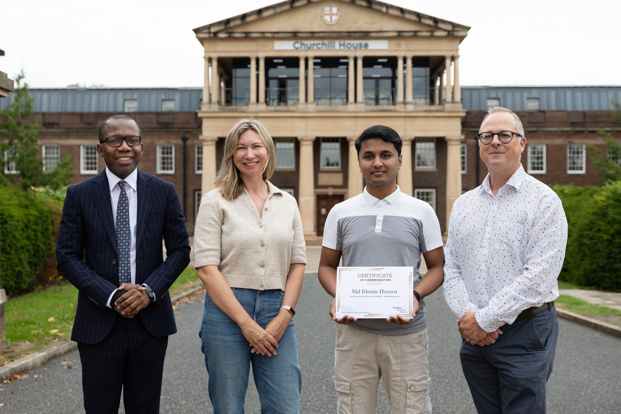 Left to right: Dr David Acquaye, Amanda Forsyth, Md Ekram Hussen and Dr Tim Brown.