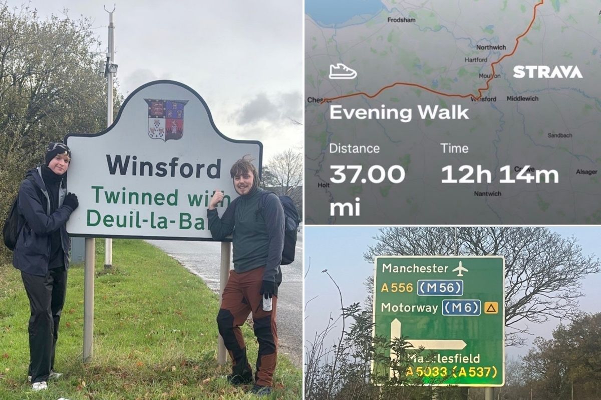 Students on their Movember charity walk.