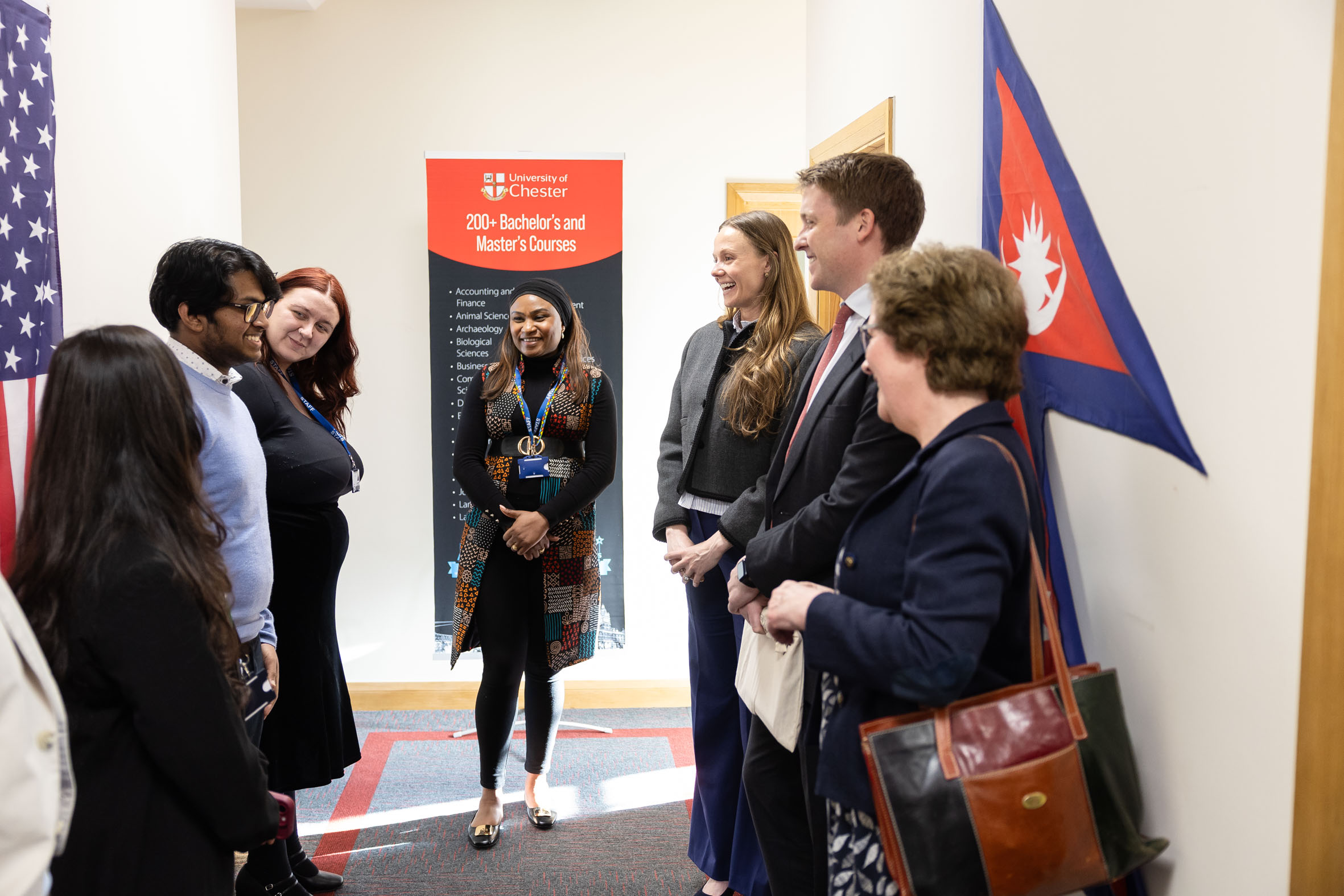 The Duke and Duchess of Westminster meet students from the Business School and the International Centre.