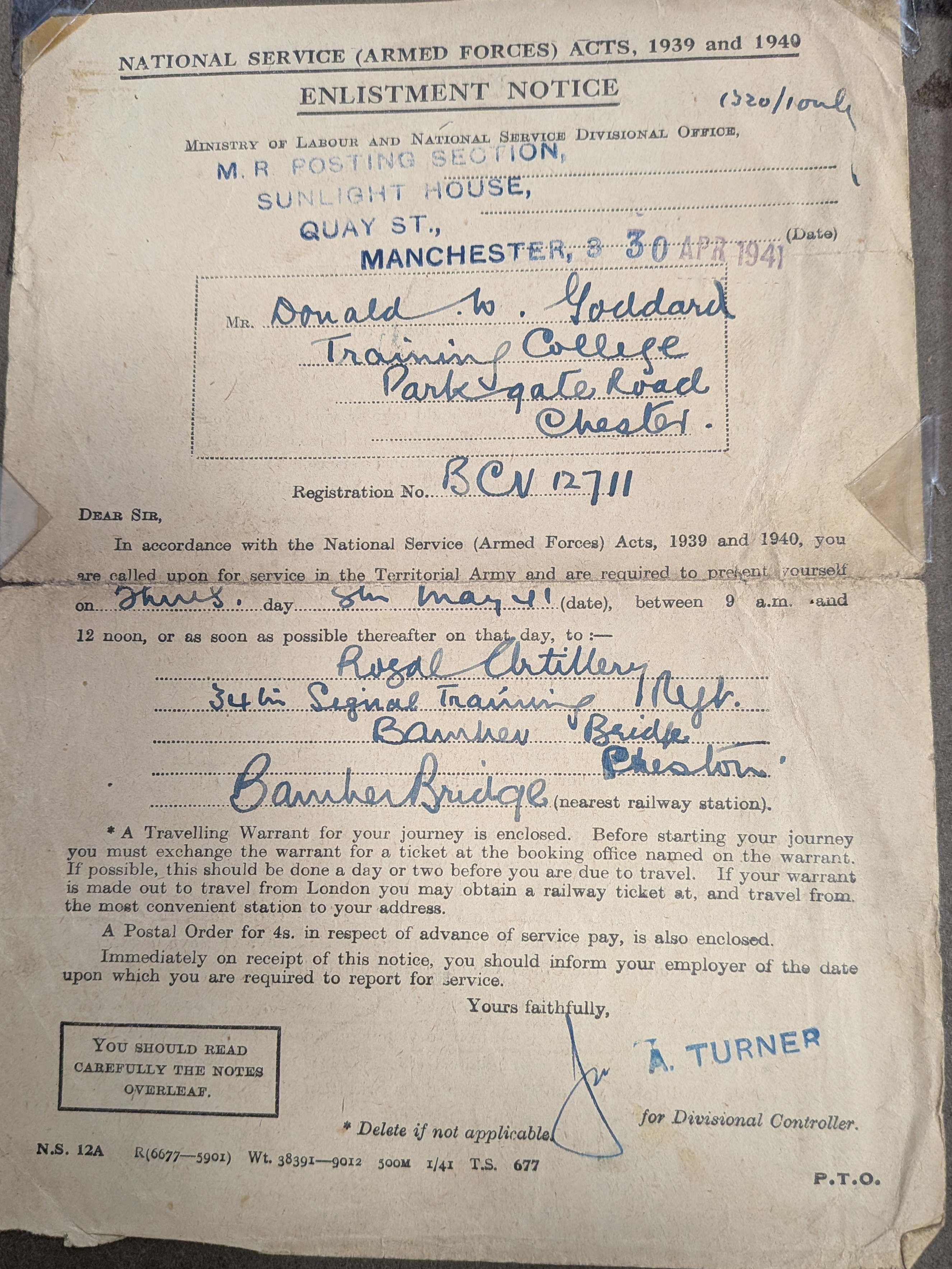 Enlistment notice - alumni story