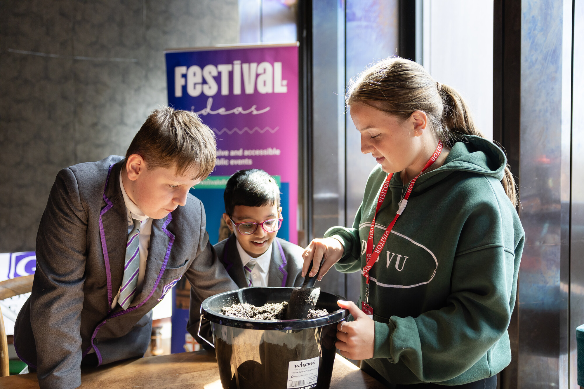 School pupils taking part in the Festival of Ideas.
