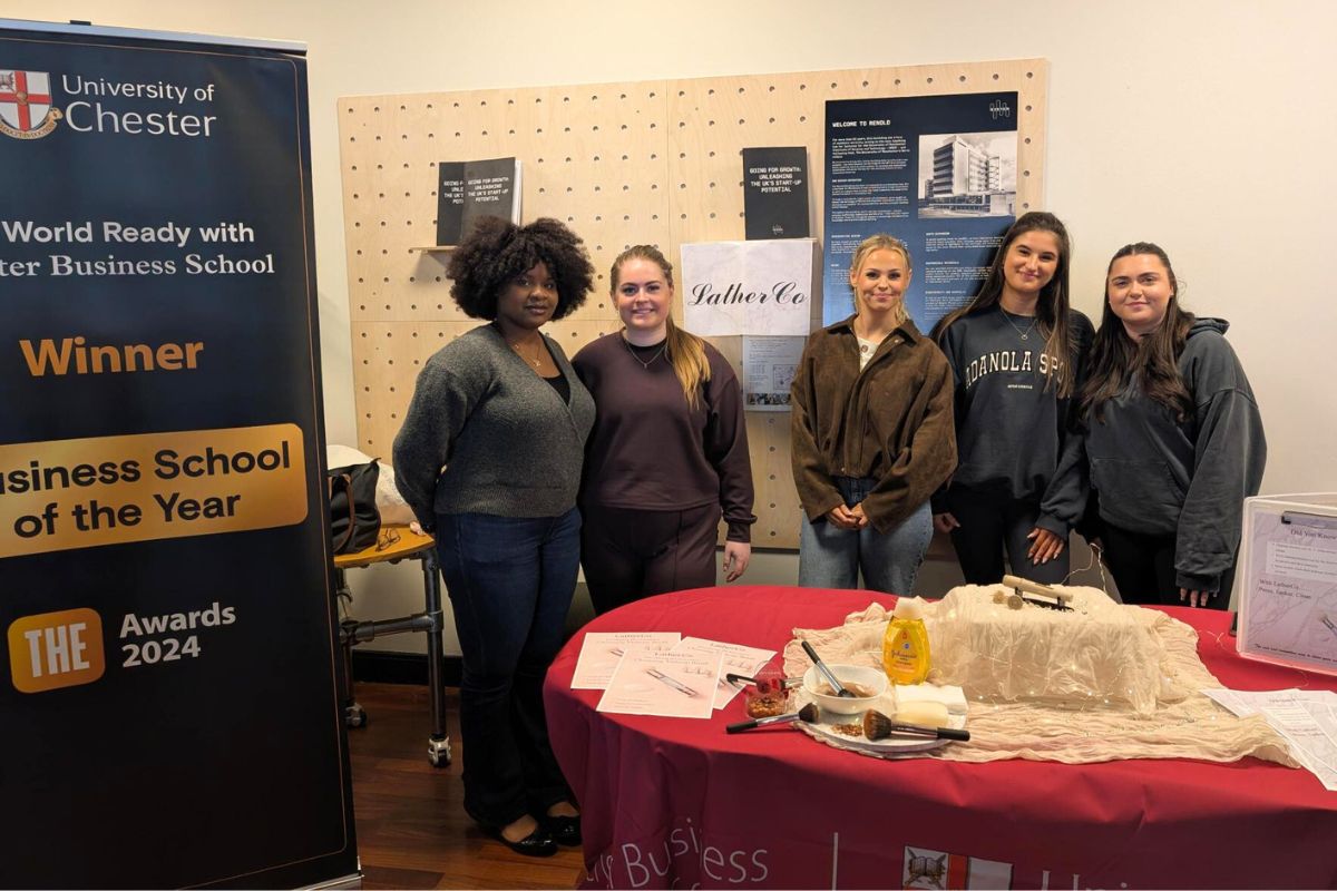 Team LatherCo at the Young Enterprise North West Start-Up Awards Final.