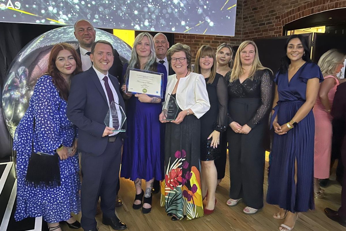 WUSCAS University of Chester team photo with three awards.