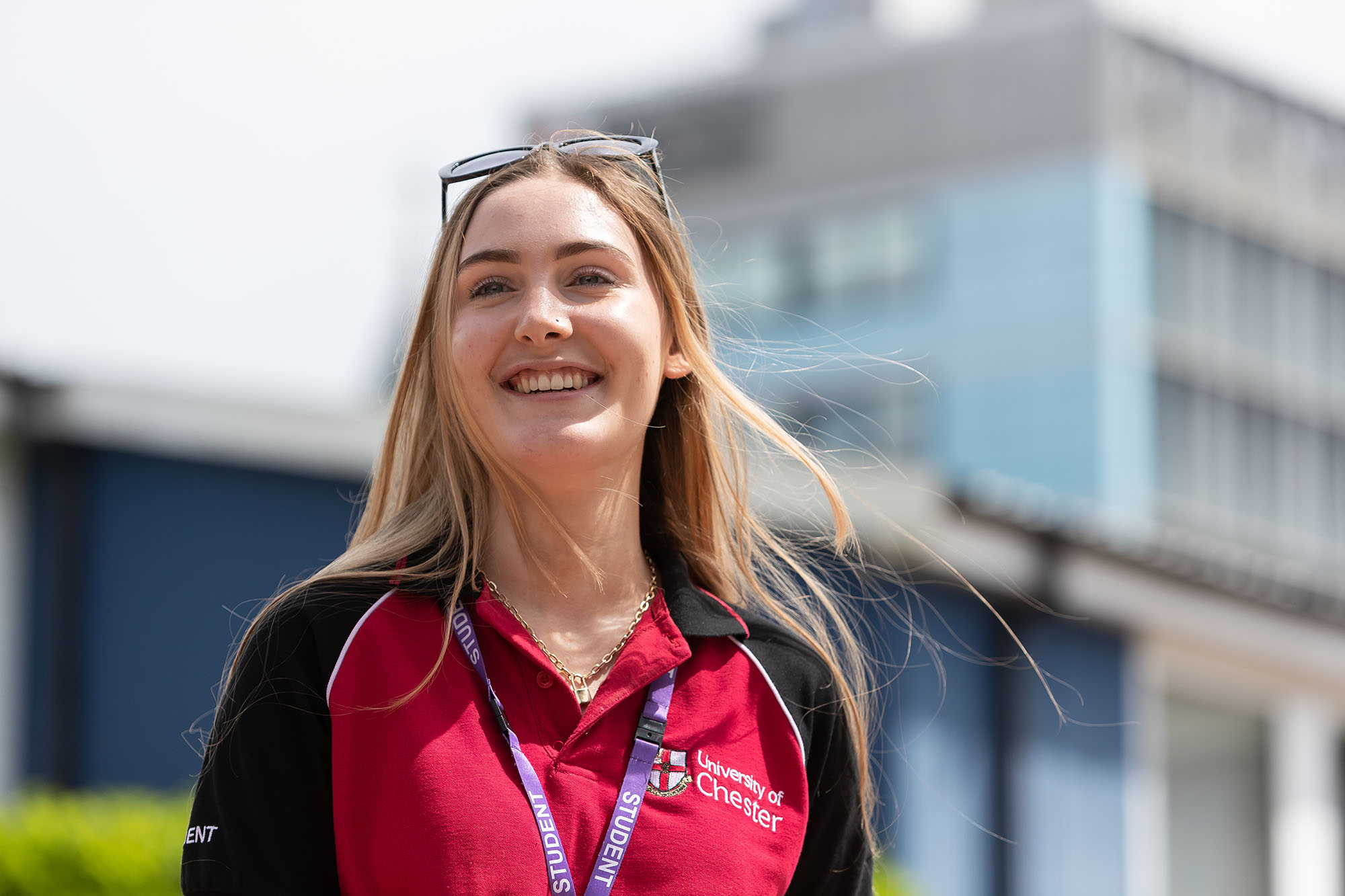 Smiling student at Open Event