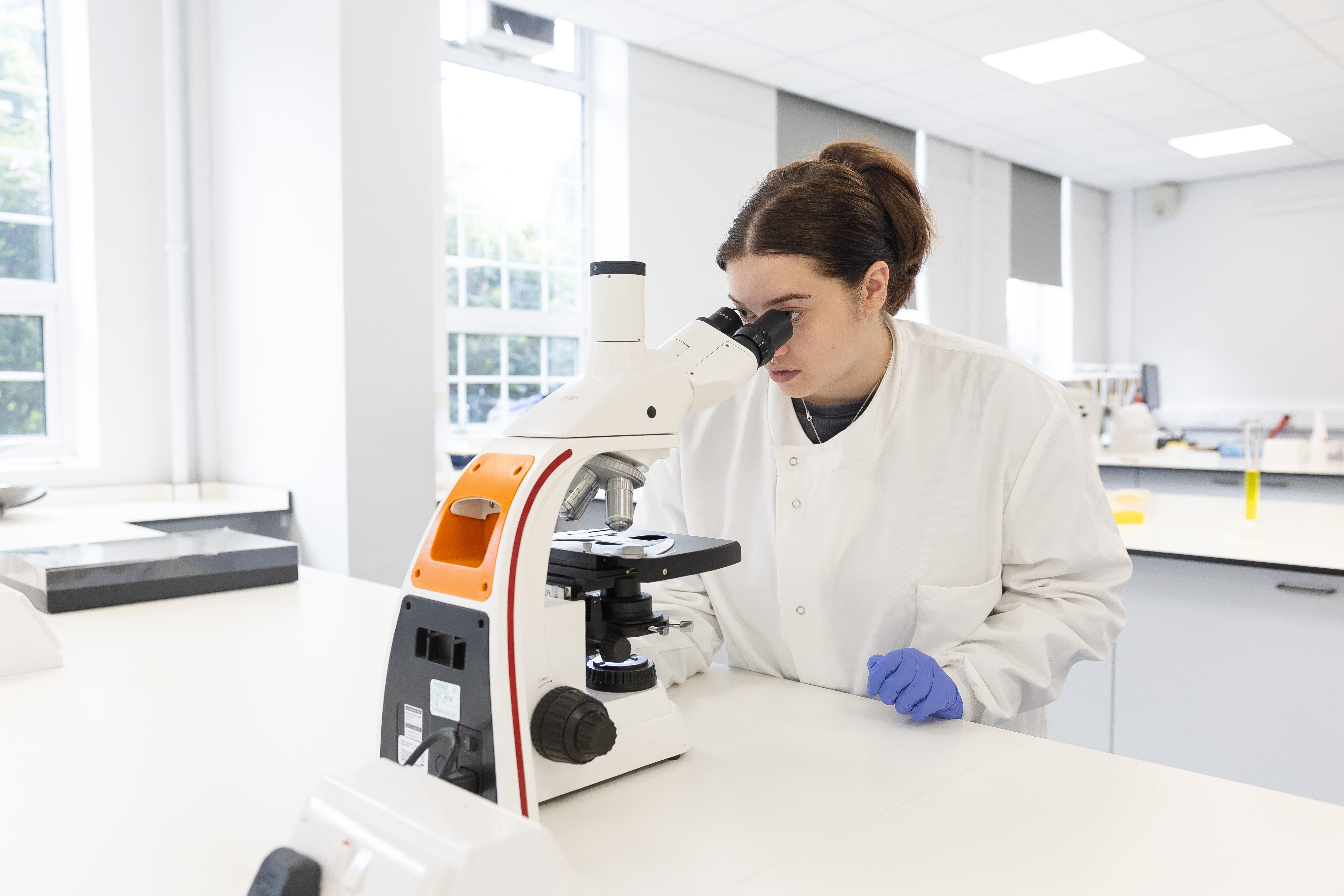 Zoology student in lab
